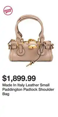 TJ Maxx Made In Italy Leather Small Paddington Padlock Shoulder Bag offer