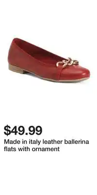 TJ Maxx Made in italy leather ballerina flats with ornament offer