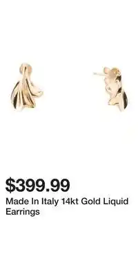 TJ Maxx Made In Italy 14kt Gold Liquid Earrings offer