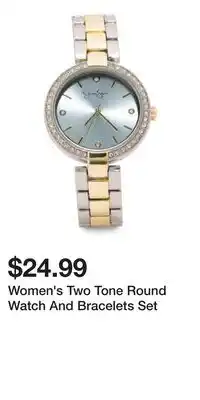 TJ Maxx Women's Two Tone Round Watch And Bracelets Set offer