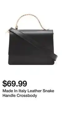 TJ Maxx Made In Italy Leather Snake Handle Crossbody offer
