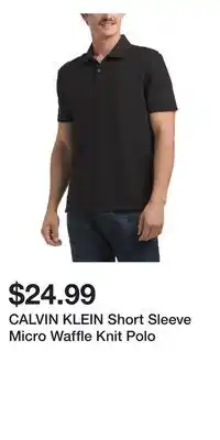TJ Maxx CALVIN KLEIN Short Sleeve Micro Waffle Knit Polo offer