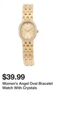 TJ Maxx Women's Angel Oval Bracelet Watch With Crystals offer