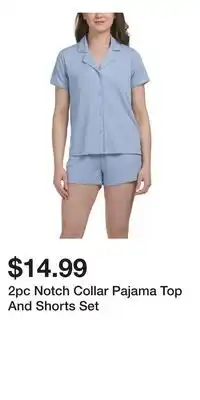 TJ Maxx 2pc Notch Collar Pajama Top And Shorts Set offer