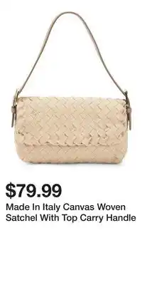 TJ Maxx Made In Italy Canvas Woven Satchel With Top Carry Handle offer