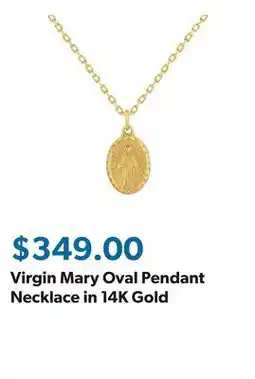Sam's Club Virgin Mary Oval Pendant Necklace in 14K Gold offer