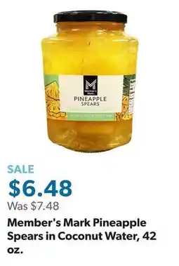 Sam's Club Member's Mark Pineapple Spears in Coconut Water, 42 oz offer