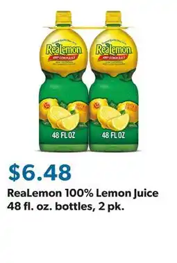 Sam's Club ReaLemon 100% Lemon Juice 48 fl. oz. bottles, 2 pk offer
