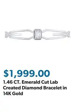 Sam's Club 1.46 CT. Emerald Cut Lab Created Diamond Bracelet in 14K Gold offer