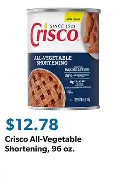 Sam's Club Crisco All-Vegetable Shortening, 96 oz offer
