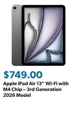 Sam's Club Apple iPad Air 13 Wi-Fi with M4 Chip – 3rd Generation 2026 Model offer