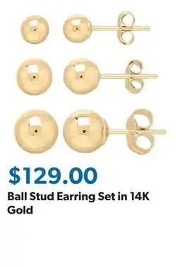 Sam's Club Ball Stud Earring Set in 14K Gold offer