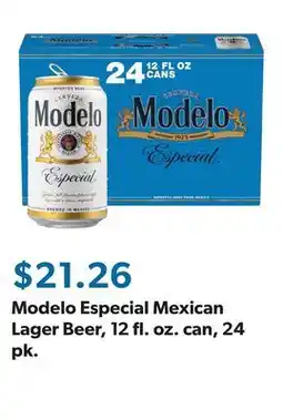 Sam's Club Modelo Especial Mexican Lager Beer, 12 fl. oz. can, 24 pk offer