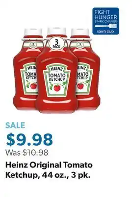 Sam's Club Heinz Original Tomato Ketchup, 44 oz., 3 pk offer