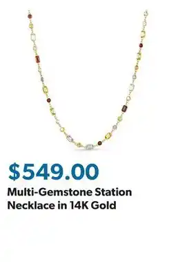 Sam's Club Multi-Gemstone Station Necklace in 14K Gold offer