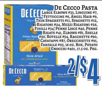 Trade Fair Supermarket De Cecco Pasta offer