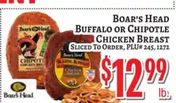 Trade Fair Supermarket Boar's Head Buffalo or Chipotle Chicken Breast offer