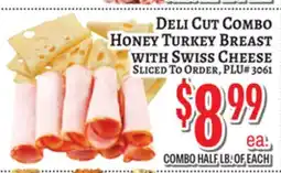 Trade Fair Supermarket DELI CUT COMBO HONEY TURKEY BREAST WITH SWISS CHEESE offer
