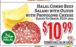Trade Fair Supermarket Halal Combo Beef Salami with Olives WITH Provolone Cheese offer