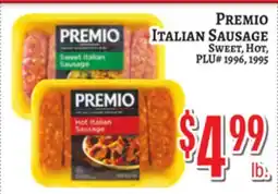 Trade Fair Supermarket PREMIO ITALIAN SAUSAGE Sweet, Hot, PLU# 1996, 1995 offer