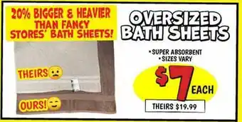 Ollie's OVERSIZED BATH SHEETS offer