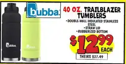 Ollie's 40 OZ. TRAILBLAZER bubba: TUMBLERS DOUBLE-WALL offer