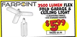 Ollie's 3500 LUMEN FARPOINT 3500 LUMEN FLEX FOLD GARAGE & CEILING LIGHT offer