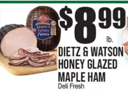 Extra Supermarket DIETZ & WATSON HONEY GLAZED MAPLE HAM offer