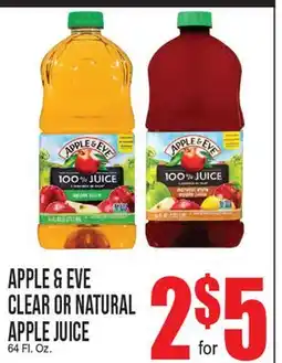 Extra Supermarket APPLE & EVE CLEAR OR NATURAL APPLE JUICE offer