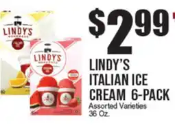 Extra Supermarket LINDY'S ITALIAN ICE CREAM offer