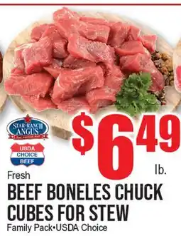 Extra Supermarket FRESH BEEF BONELES CHUCK CUBES FOR STEW offer