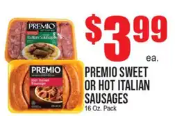 Extra Supermarket PREMIO SWEET OR HOT ITALIAN SAUSAGES offer