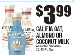 Extra Supermarket CALIFIA OAT, ALMOND OR COCONUT MILK offer