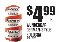 Extra Supermarket WUNDERBAR GERMAN-STYLE BOLOGNA offer