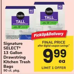 ACME Signature SELECT 13 Gallon Drawstring Kitchen Trash Bags offer