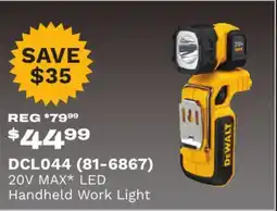 Runnings DEWALT 20V MAX* LED Handheld Work Light offer