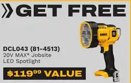 Runnings DEWALT 20V MAX* Jobsite LED Spotlight offer