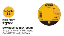 Runnings 4-1/2 x .045 x 7/8Metal Cut-Off Wheel, 10-Pack offer