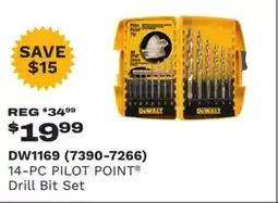 Runnings DEWALT 14-PC PILOT POINT Drill Bit Set offer