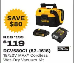Runnings 18/20V MAX Cordless Wet-Dry Vacuum Kit offer