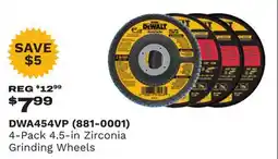 Runnings Dewalt 4-Pack 4.5-in Zirconia Grinding Wheels offer