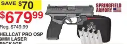 Dunham's Sports SPRINGFIELD ARMORY HELLCAT PRO OSP 9MM LASER PACKAGE offer