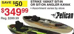 Dunham's Sports PELICAN STRIKE SIT-IN OR SIT-ON ANGLER KAYAK offer