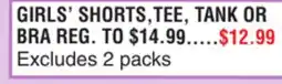 Dunham's Sports GIRLS' SHORTS, TEE, TANK OR BRA offer