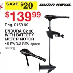 Dunham's Sports MINN KOTA ENDURA C2 30 WITH BATTERY METER MOTOR offer