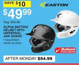 Dunham's Sports EASTON ALPHA BATTING HELMET WITH UNIVERSAL offer