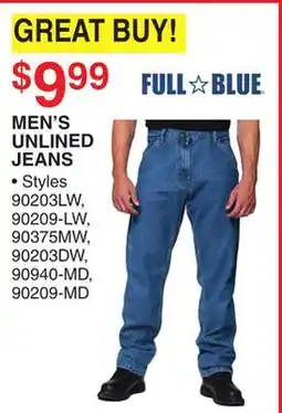 Dunham's Sports FULL BLUE MEN'S UNLINED JEANS offer