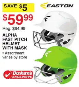 Dunham's Sports EASTON ALPHA FAST PITCH HELMET WITH MASK offer