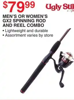 Dunham's Sports UGLY STIK MEN'S OR WOMEN'S GX2 SPINNING ROD AND REEL COMBO offer