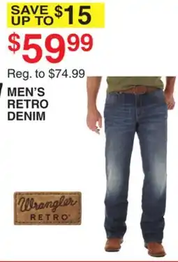 Dunham's Sports WRANGLER MEN'S RETRO DENIM offer